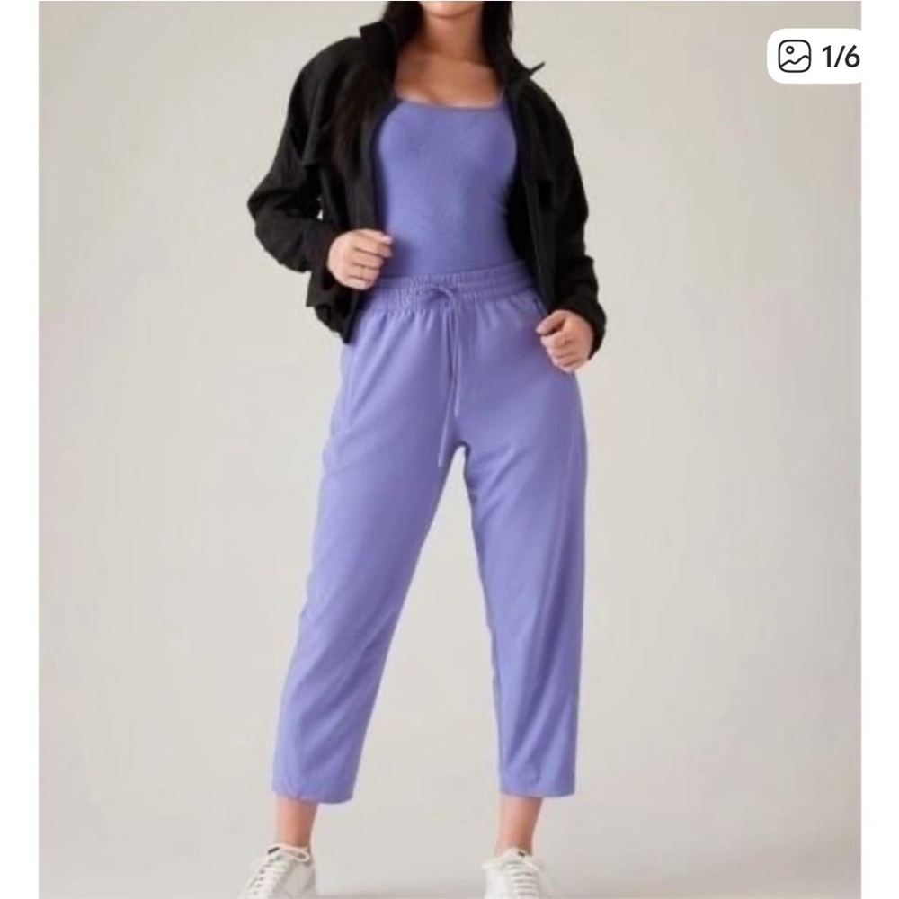 Athleta Lavender Cropped Drawstring Pants lightweight 4/P
